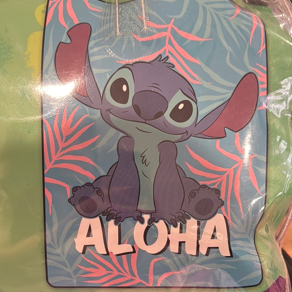 Stitch Aloha Blue and Pink Graphic Hoodie